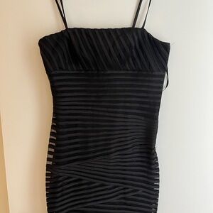 White House Black Market Black Ribbed Bodycon Dress